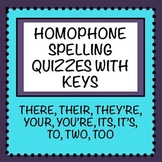 Homophone Spelling Quizzes (there/their/they're/its/it's/t