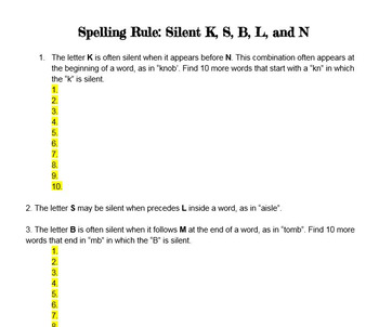 Preview of Spelling Rule Mini Lesson Worksheets Perfect for Sub!