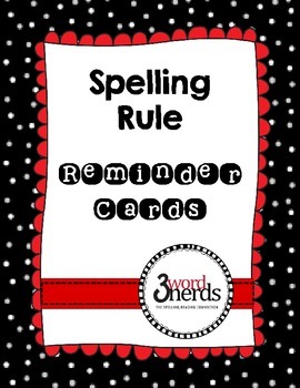 Preview of Spelling Situation Reminder Cards