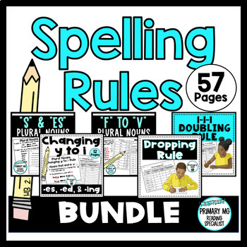 Preview of Spelling Rules BUNDLE | S and ES | Y to I | F to V | Doubling and Dropping Rules
