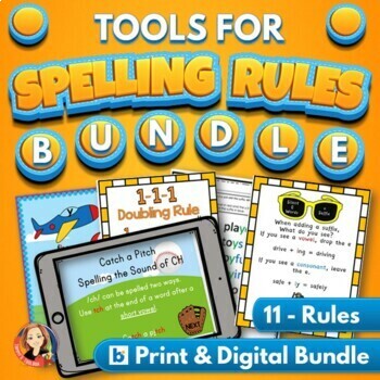 Preview of Spelling Rules Activities Bundle with Print and Digital Boom Cards