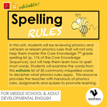 Preview of Spelling Rules {Digital & PDF} Distance Learning