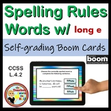 Spelling Rules Long e Boom Cards Digital Spelling Activity