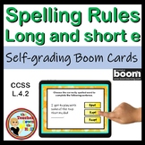 Spelling Rules Long e and Short e Boom Cards Spelling Activity