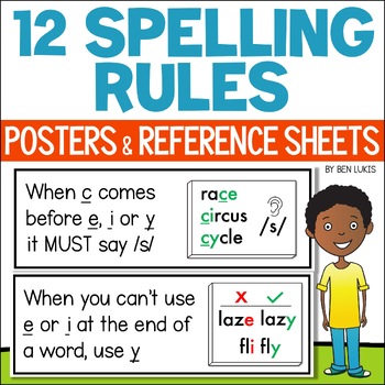 Preview of Spelling Rules Posters for Spelling Centers & Spelling Word Practice Word Walls