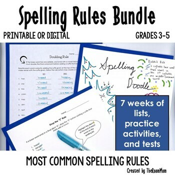 Preview of Spelling Practice Activities for 7 Common Rules - 3rd, 4th, 5th grade