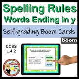 Spelling Rules Words Ending in y BOOM Cards Digital Spelli