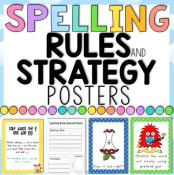 Preview of Spelling Rules and Spelling Strategies COMBO Bundle Polka Dot Theme 74 pages