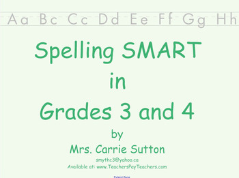 Preview of Spelling SMART in Grades 3 and 4: SMARTNotebook