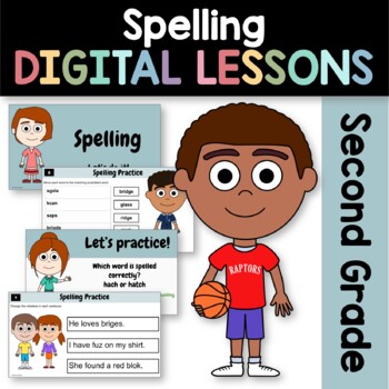 Preview of Spelling Second Grade Interactive Google Slides | Spelling Activities