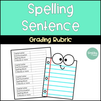 Preview of Spelling Senteces Grading Rubric