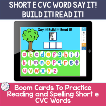 Preview of Spelling Short e CVC words | BOOM Cards ™