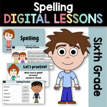 Preview of Spelling Sixth Grade Interactive Google Slides | Spelling Activities
