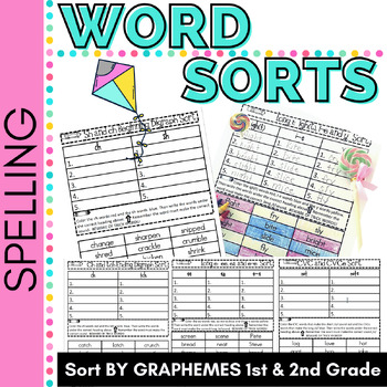 Preview of Spelling Activities Sort by Grapheme Patterns NO PREP Easy to Differntiate