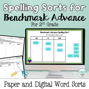 Preview of 2nd Grade Spelling Sorts for Benchmark Advance Printable and Digital