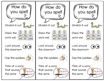 Preview of Spelling Strategies Mini Anchor Chart