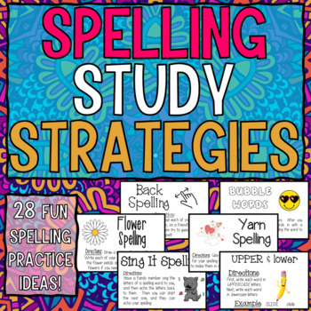 Preview of Spelling Study Strategies - Spelling Word Practice Ideas