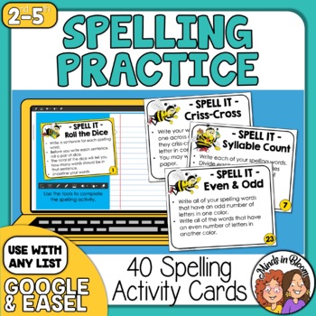 Preview of Spelling Activities Task Cards 40 Activity Cards for Any List!
