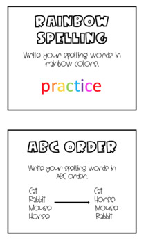 Preview of Spelling Task Cards - Compatible w/ Photo & Craft Keeper by Recollections