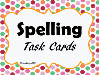 Preview of Spelling Task Cards FREEBIE