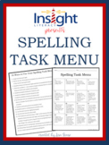 Spelling Task Menu with 16 Spelling Activities