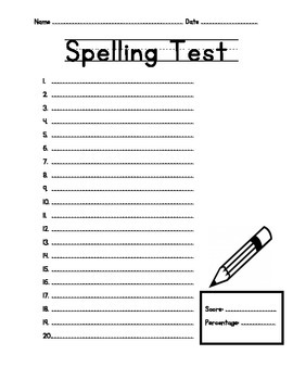 spelling test 1 20 by ashley lecureaux teachers pay teachers