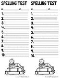Spelling Test 10 Words 2 Per Page Primary Writing Guide Lines