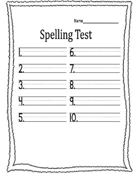 Spelling Test by It's a beautiful day to teach minds | TPT