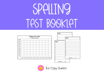Spelling Test Booklet Template - includes graph to track data! | TpT