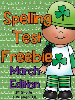 Preview of Spelling Test FREEBIE~ March Edition!  :o)