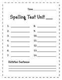 Spelling Test Form