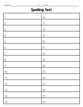 spelling test form freebie by clippy classroom tpt