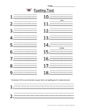 Spelling Test Template 10 Words Worksheets & Teaching Resources | TpT