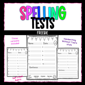 Spelling Test Paper by The Rustic Rainbow Classroom | TPT