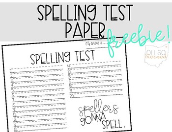 Spelling Test Paper FREEBIE! by Tami Teaches - Tami Lynn Morrison