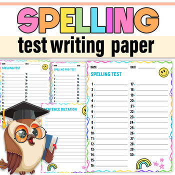 Preview of Spelling Test Paper For All Grades  Color