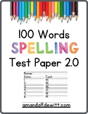 Spelling Test Paper 2.0: Updated Fun Sight Word Recording 