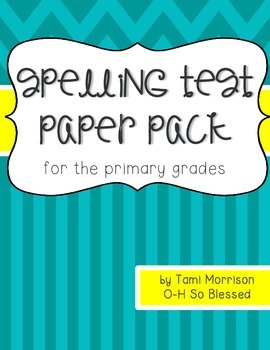 Preview of Spelling Test Paper [for the primary grades]