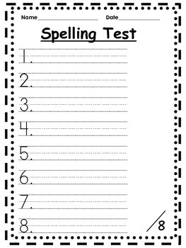 Preview of Spelling Test Paper for Primary Grades