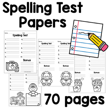 Preview of Spelling Test Papers