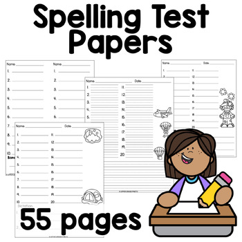 Preview of Spelling Test Papers