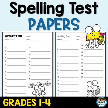Preview of Spelling Test Papers 25 words