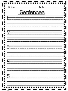 Spelling Test Papers 3 Versions and Sentence Paper by Second Grade Wonder