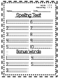 Spelling Test Papers 3 Versions and Sentence Paper