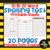Spelling Test Printable Sheets and Data Tracker