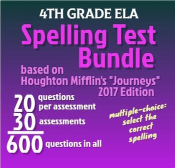 Preview of Spelling Test Bundle for Houghton Mifflin's "Journeys": 30 Weeks: Back to School