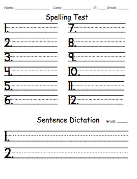 Sentence Dictation Template Worksheets Teaching Resources Tpt
