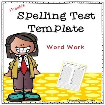 Preview of Spelling Test Template   A FREEBIE for YOU