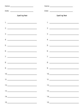 Spelling Test Template by Learning with Ms Lopez | TPT