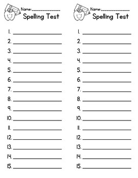 Spelling Test Templates 36 total pages{Texas Twist Scribbles}